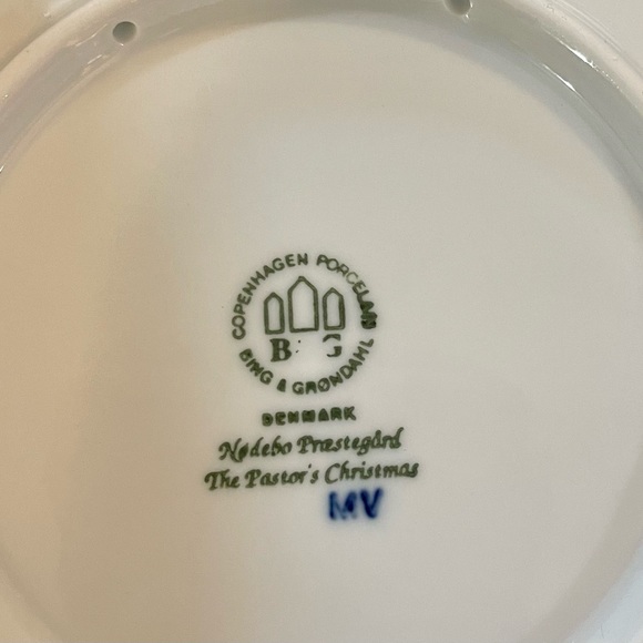 B&G Copenhagen 1992 Plate Denmark Jule After The Pastor’s Farm Porcelain Blue - Picture 2 of 3
